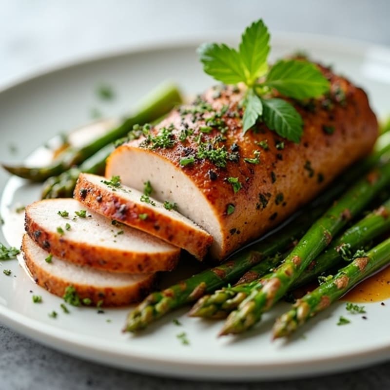Herb-Roasted Pork Tenderloin with Crispy Roasted Asparagus