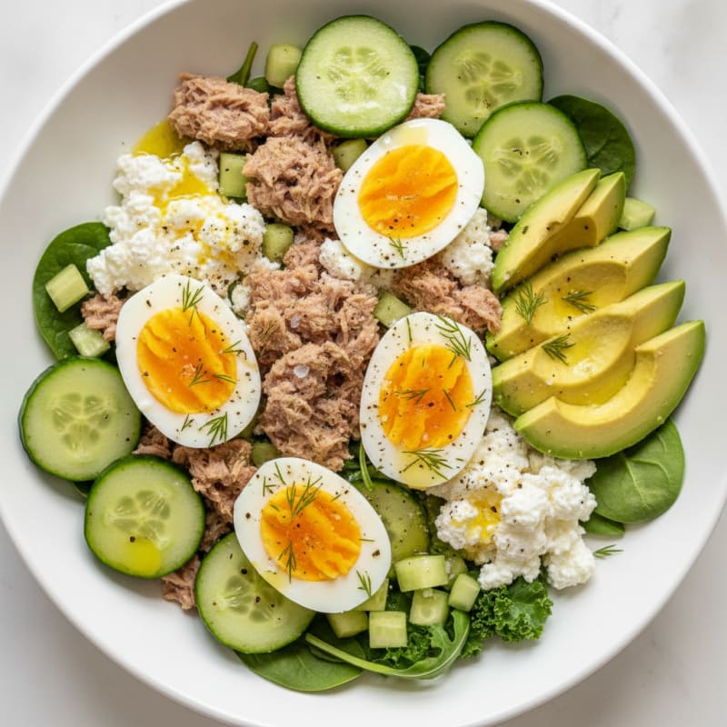 Mediterranean Tuna and Cottage Cheese Power Bowl
