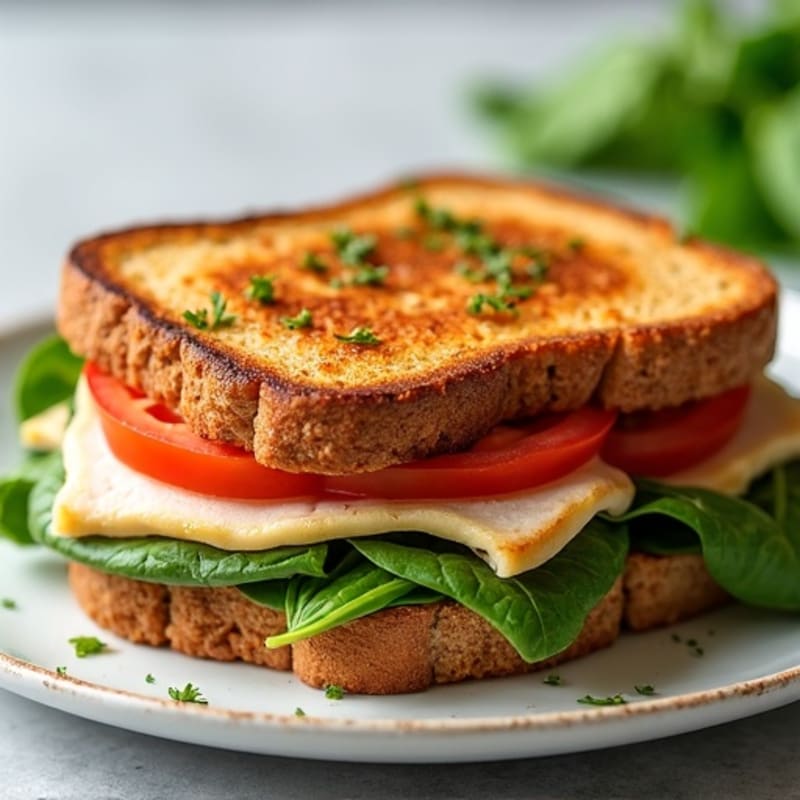 Crispy Grilled Turkey Pesto Sandwich