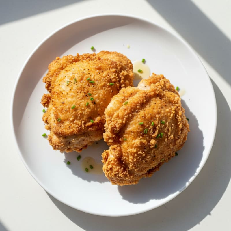 Crispy Buttermilk Fried Chicken Thighs