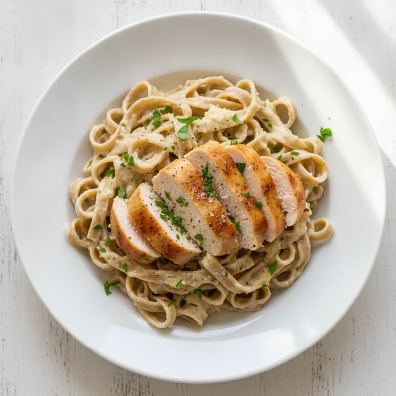 Clean Eating Chicken Alfredo Fettuccine