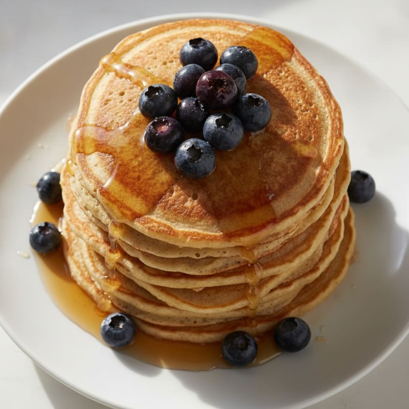 Fluffy Protein Pancakes with Berries