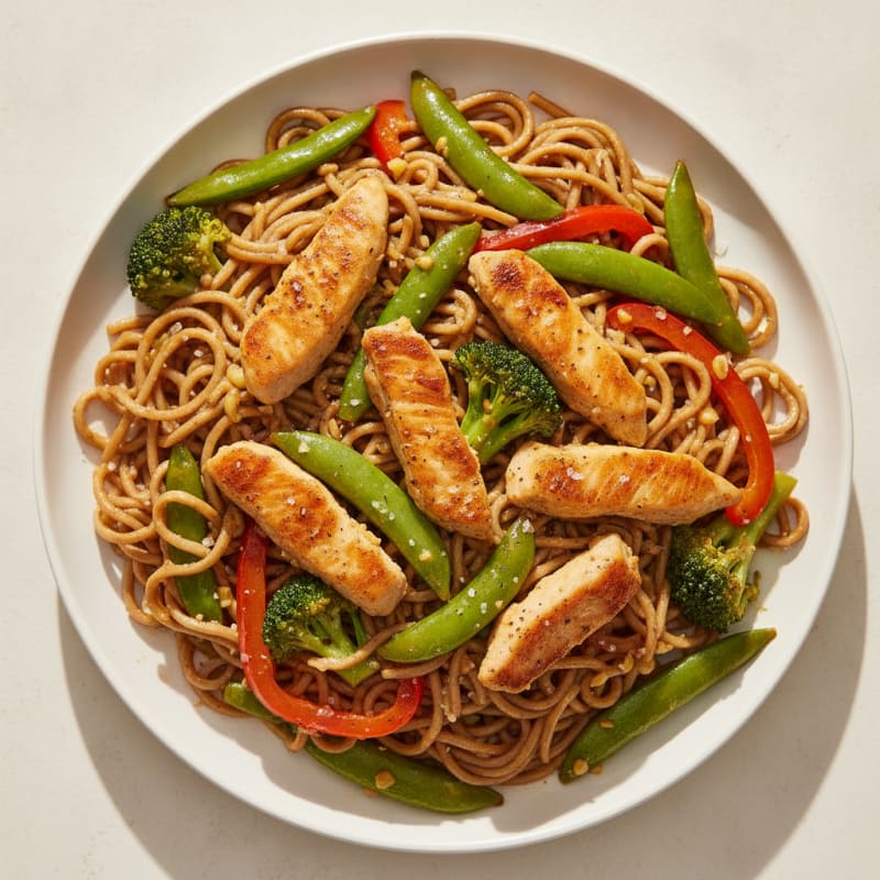 Garlic Ginger Asian Noodles with Vegetables