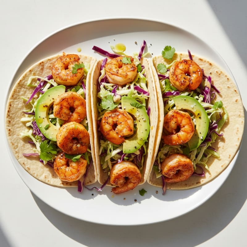 Smoky Chili-Lime Shrimp Tacos with Crunchy Slaw