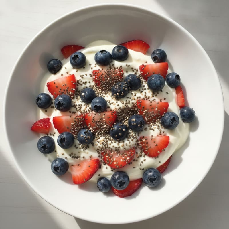 Greek Yogurt Parfait with Fresh Berries and Chia