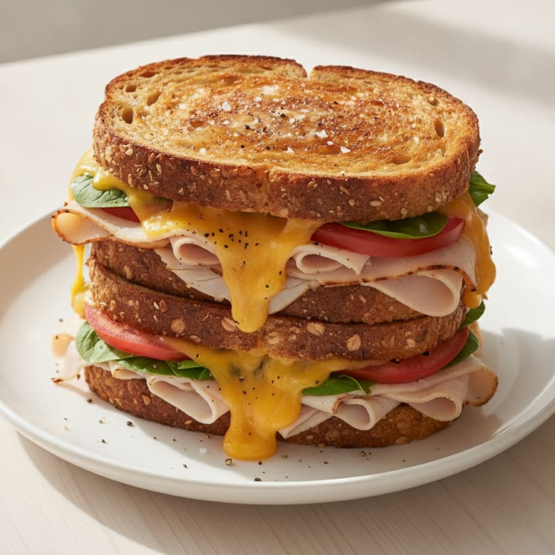 Triple-Decker Grilled Cheese Sandwich