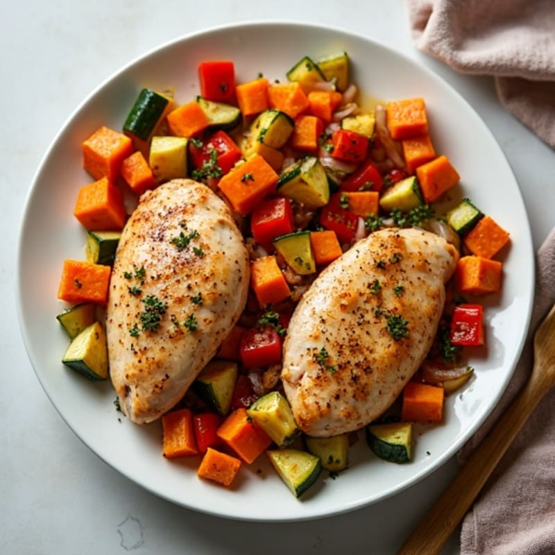 Sheet Pan Diced Chicken and Roasted Vegetables