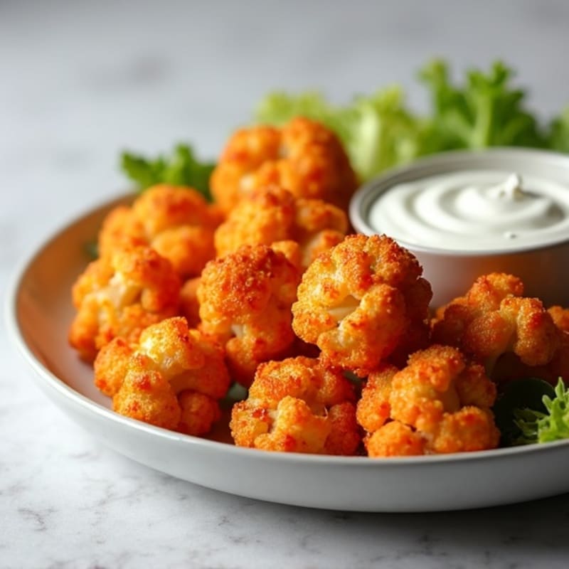 Crispy Buffalo Roasted Cauliflower Bites