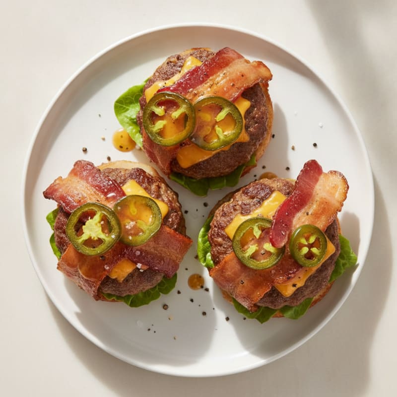 Bacon-Wrapped Jalapeño Sliders
