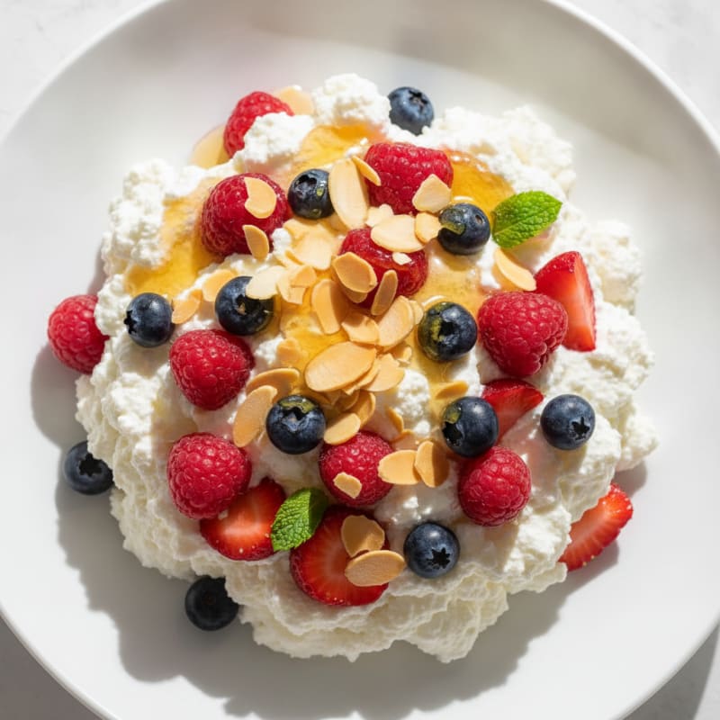 Greek Yogurt Protein Mousse with Mixed Berries