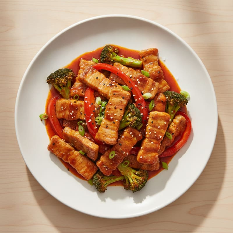 Spicy Gochujang Pork Belly Stir-fry