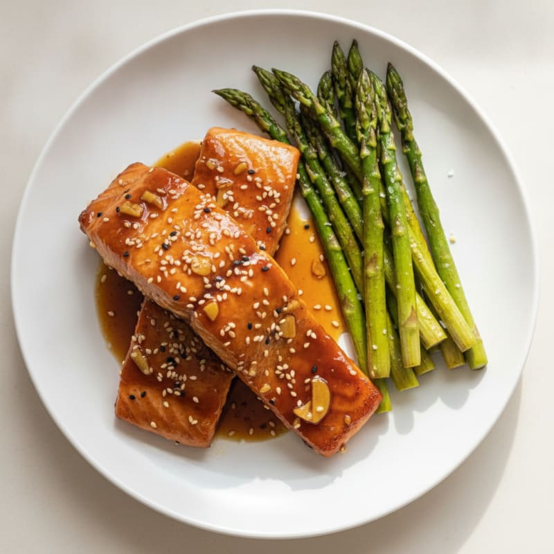 Teriyaki Glazed Salmon with Roasted Asparagus