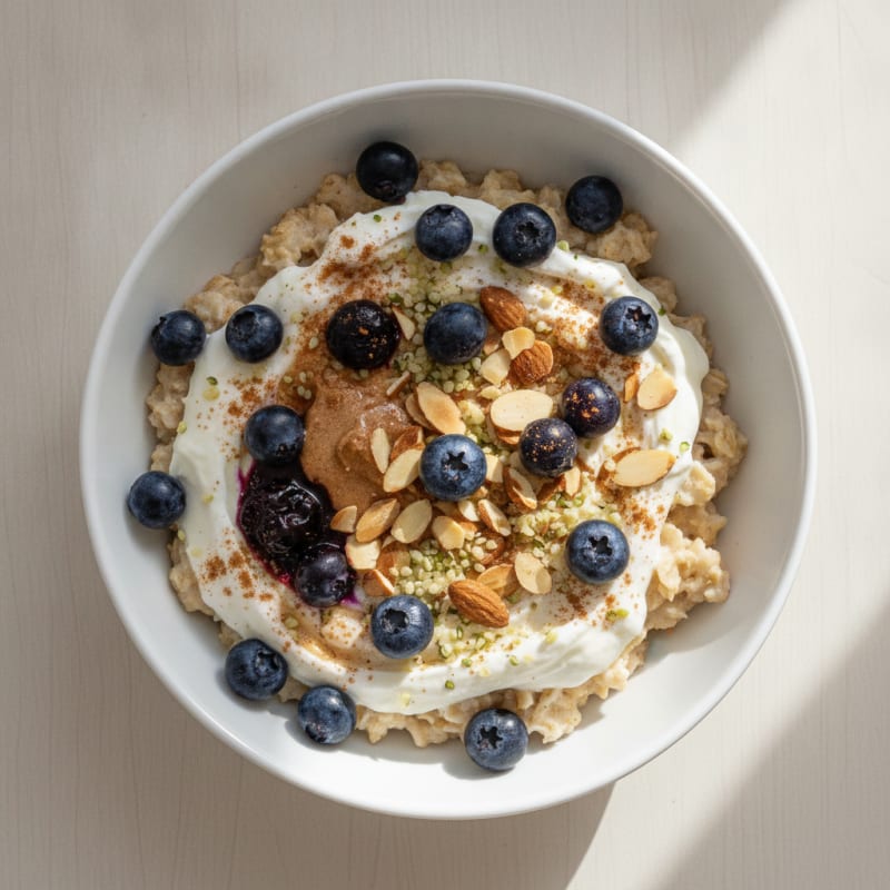 Blueberry-Almond Protein Breakfast Bowl