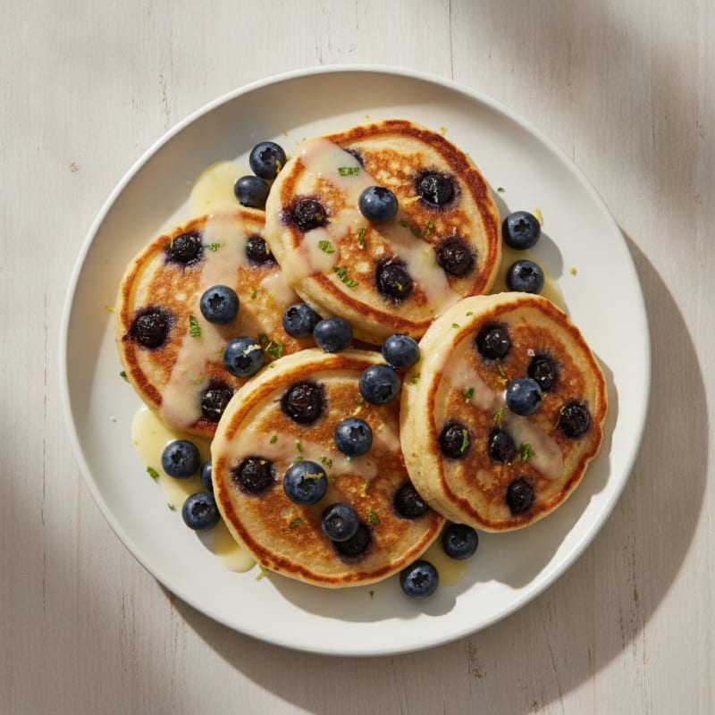 Blueberry Ricotta Pancakes with Lemon Zest