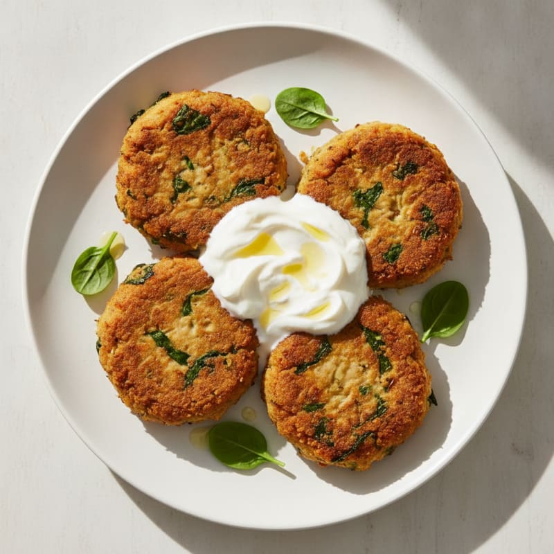 Spiced Chickpea and Spinach Patties