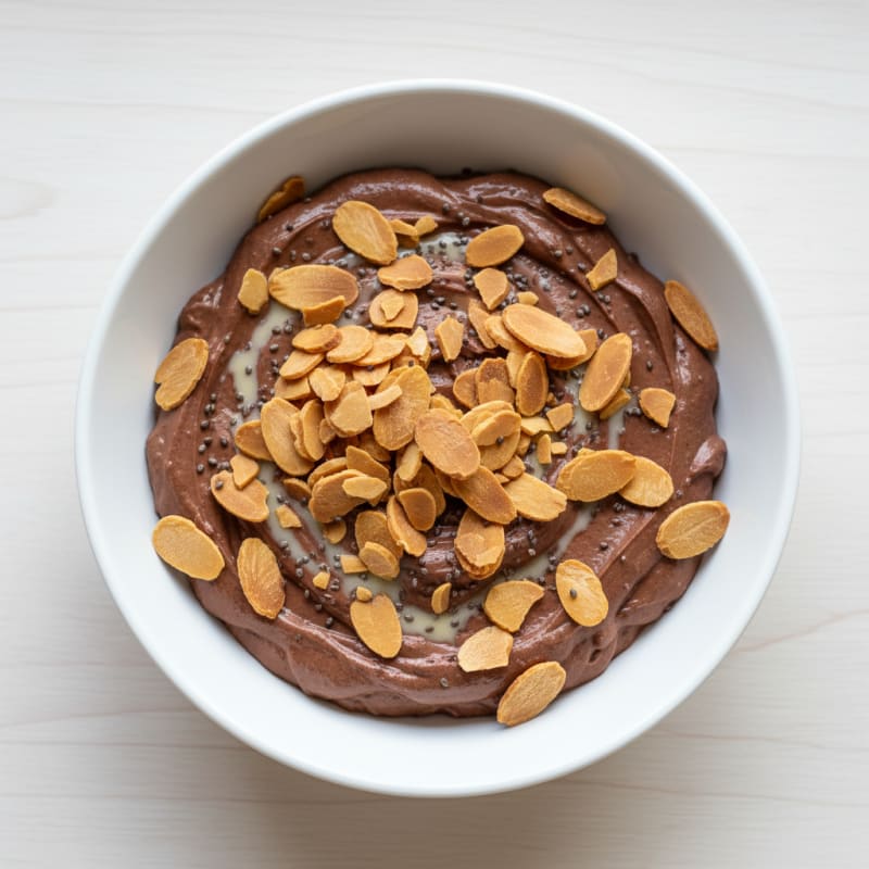 Silky Chocolate Protein Pudding with Almonds