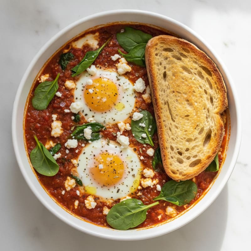 Baked Eggs with Sourdough Toast