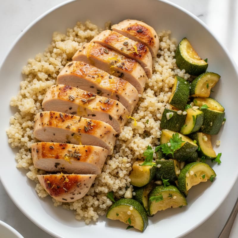 Lemon Herb Chicken and Quinoa Bowl