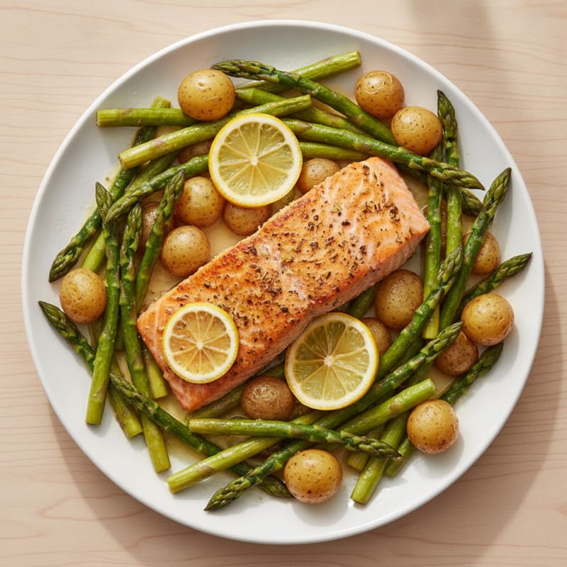 Sheet Pan Lemon Herb Salmon and Asparagus