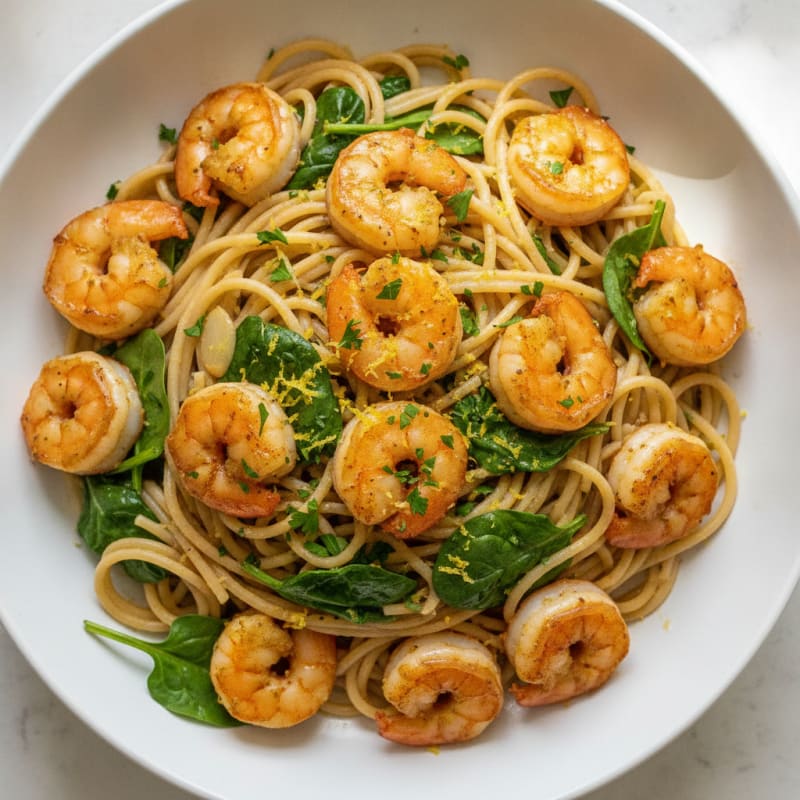 Garlic Herb Butter Shrimp Pasta