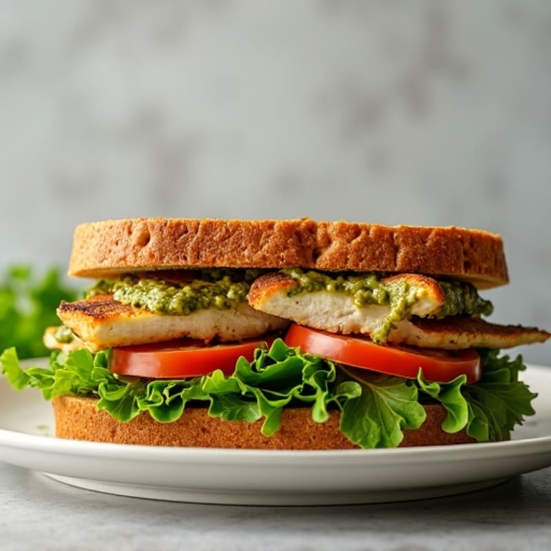 Herb-Pesto Grilled Chicken Sandwich with Fresh Greens