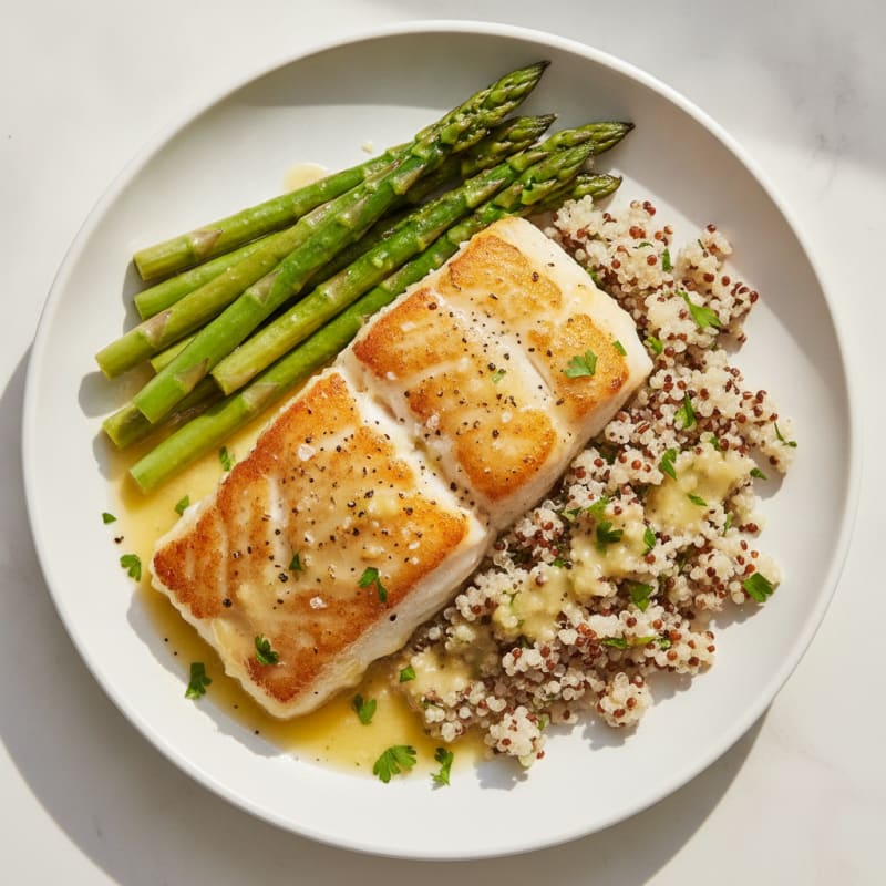 Pan-Seared Cod with Lemon-Herb Sauce