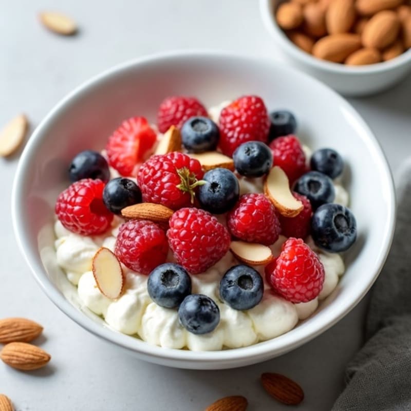 Cottage Cheese and Berry Protein Bowl with Almonds