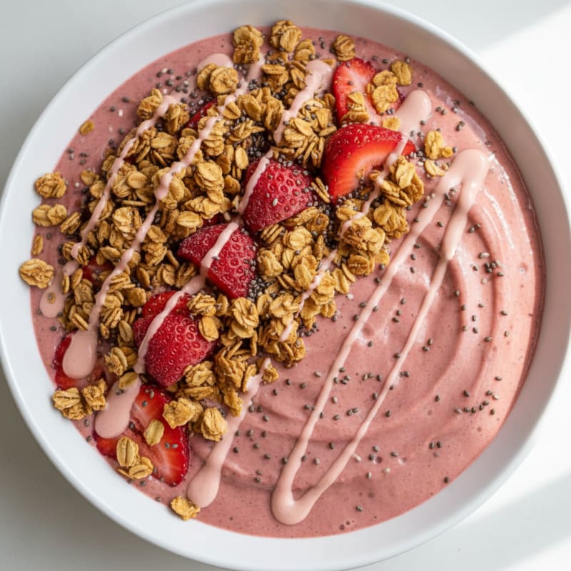 Creamy Strawberry Protein Smoothie Bowl