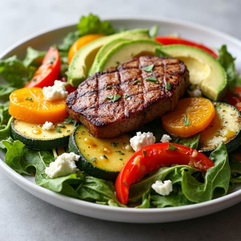 Seared Steak and Roasted Vegetable Salad with Citrus Vinaigrette