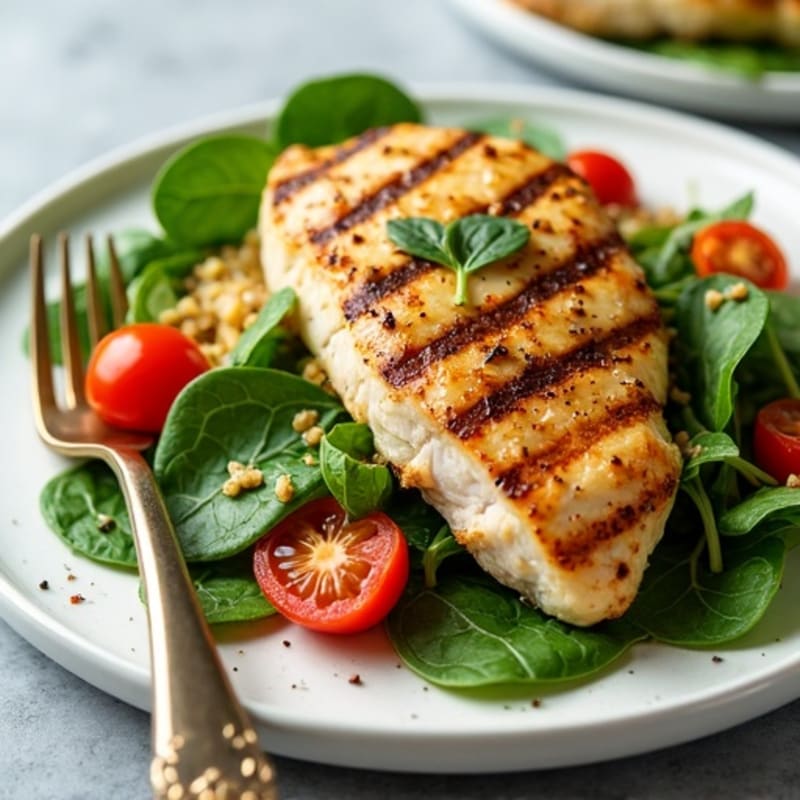 Grilled Chicken and Quinoa Spinach Salad