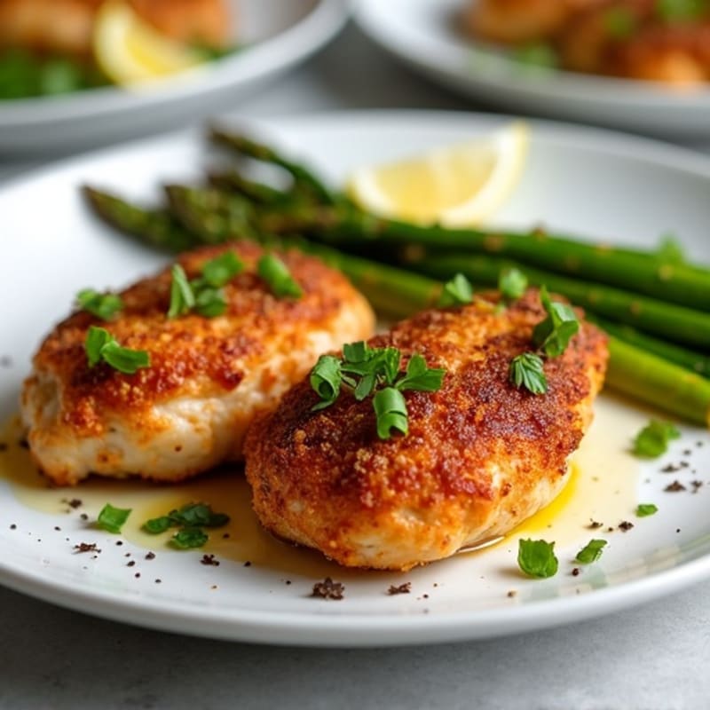 Crispy Baked Chicken Thighs with Roasted Asparagus