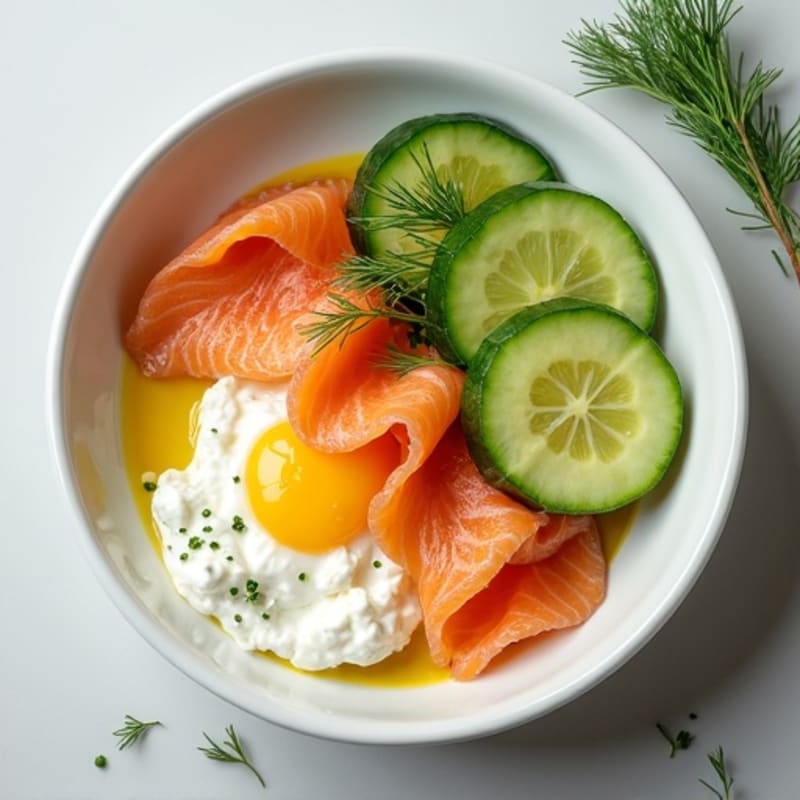 Silky Cottage Cheese and Smoked Salmon Bowl with Fresh Dill