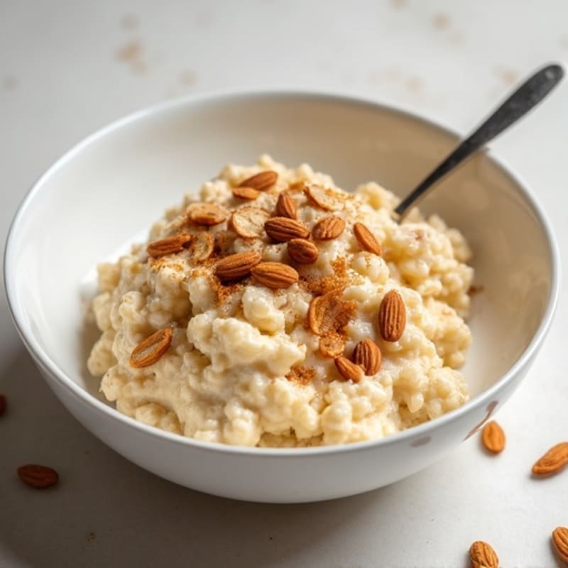 Creamy Cottage Cheese Oatmeal with Almonds