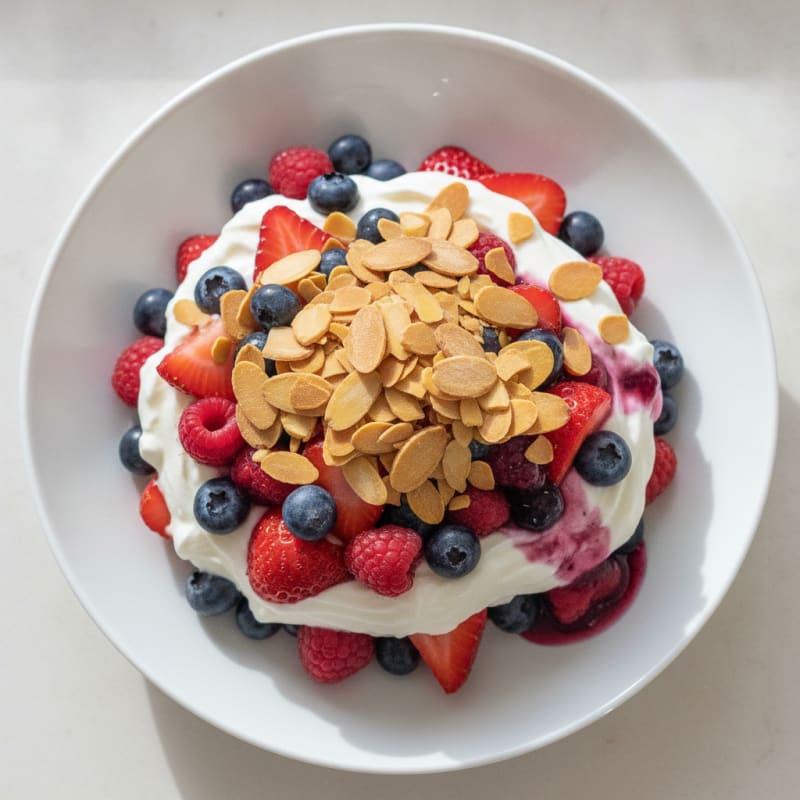 Greek Yogurt Protein Parfait with Mixed Berries