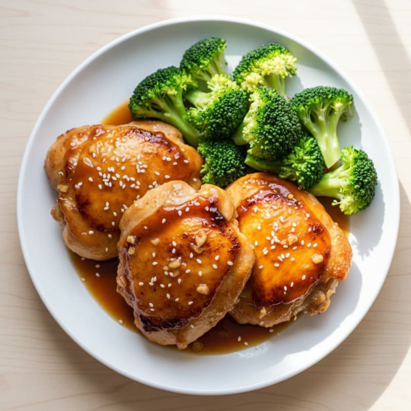 Crispy Teriyaki Glazed Chicken Thighs
