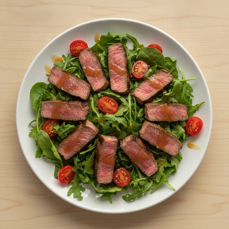 Grilled Steak Salad with Mixed Greens and Cherry Tomatoes