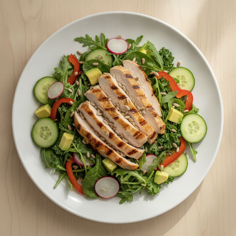 Grilled Turkey Breast Salad with Crunchy Vegetables