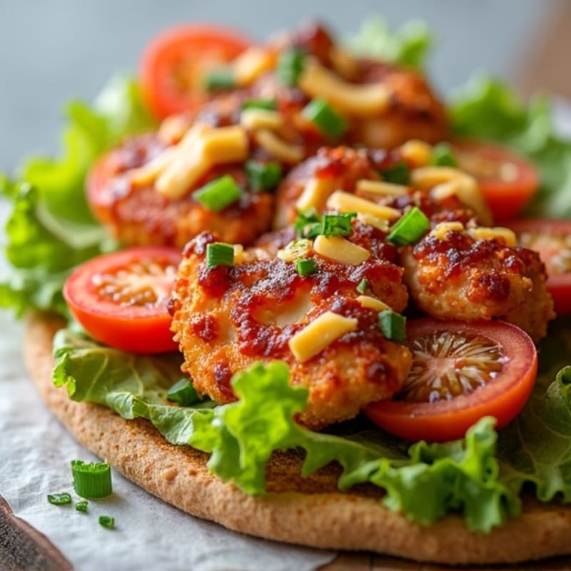 Crispy BBQ Ranch Chicken Flatbread