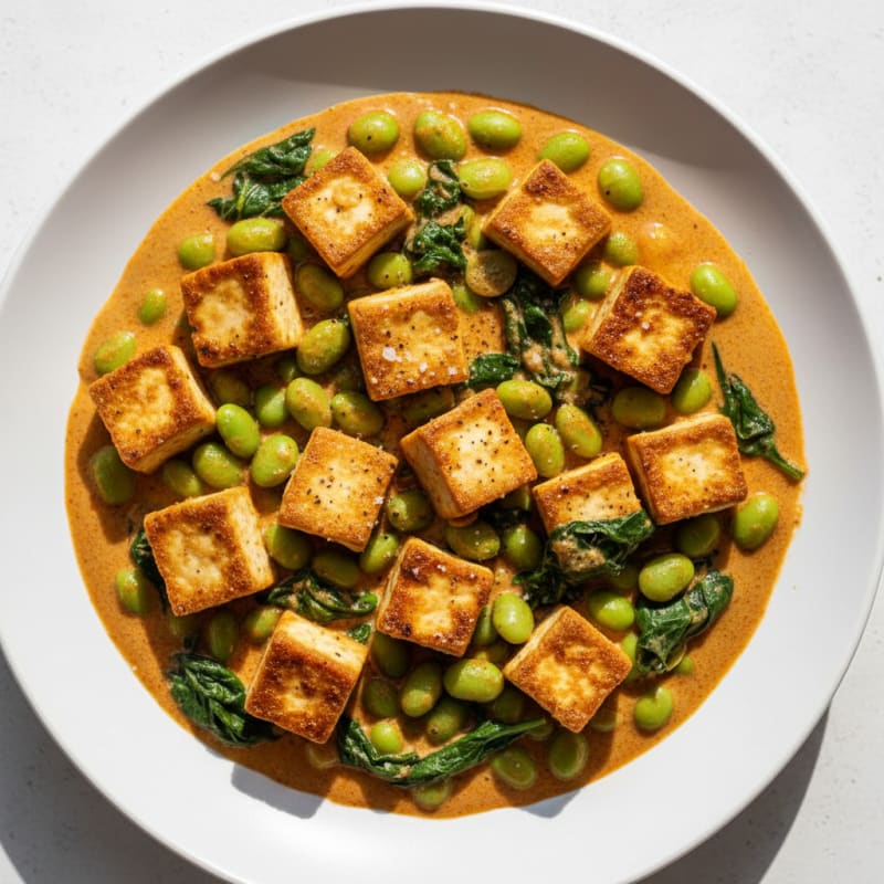 Pan-Seared Tofu with Coconut Curry Sauce