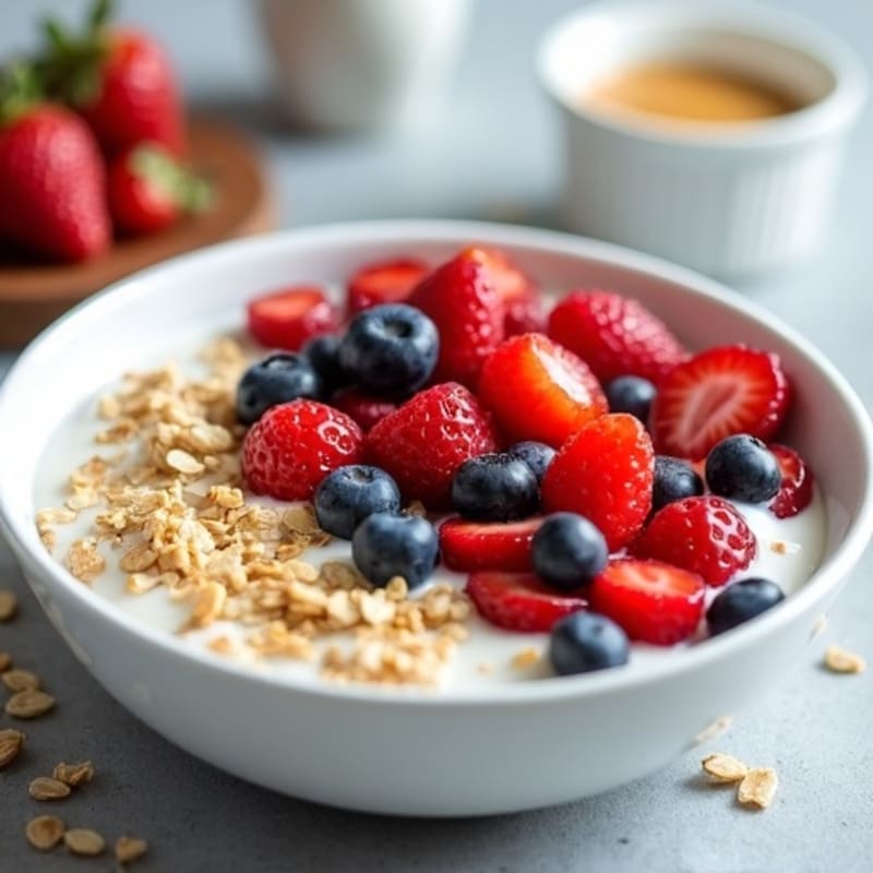 Creamy Protein Oats with Greek Yogurt and Berries