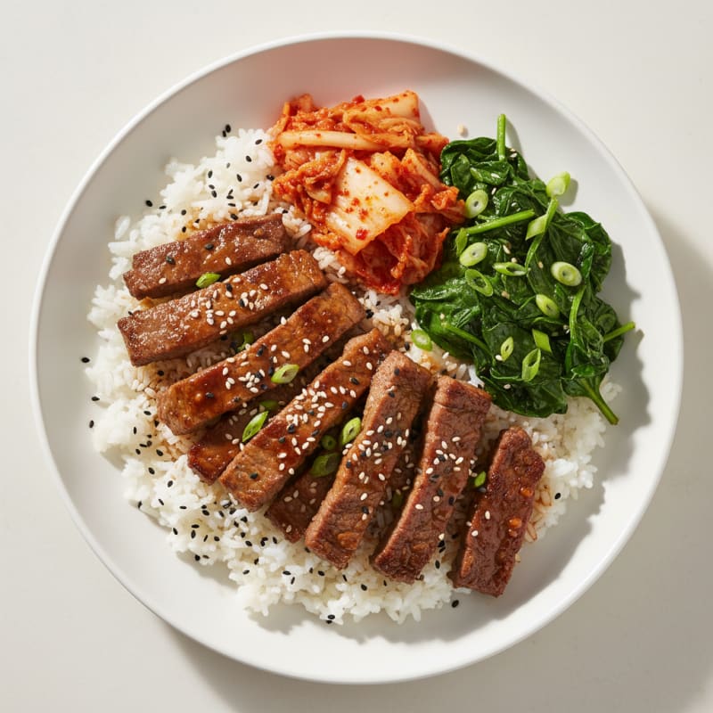Korean Bulgogi Beef with Kimchi