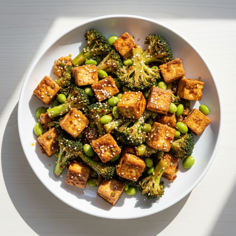 Sesame Tofu and Broccoli Stir-Fry