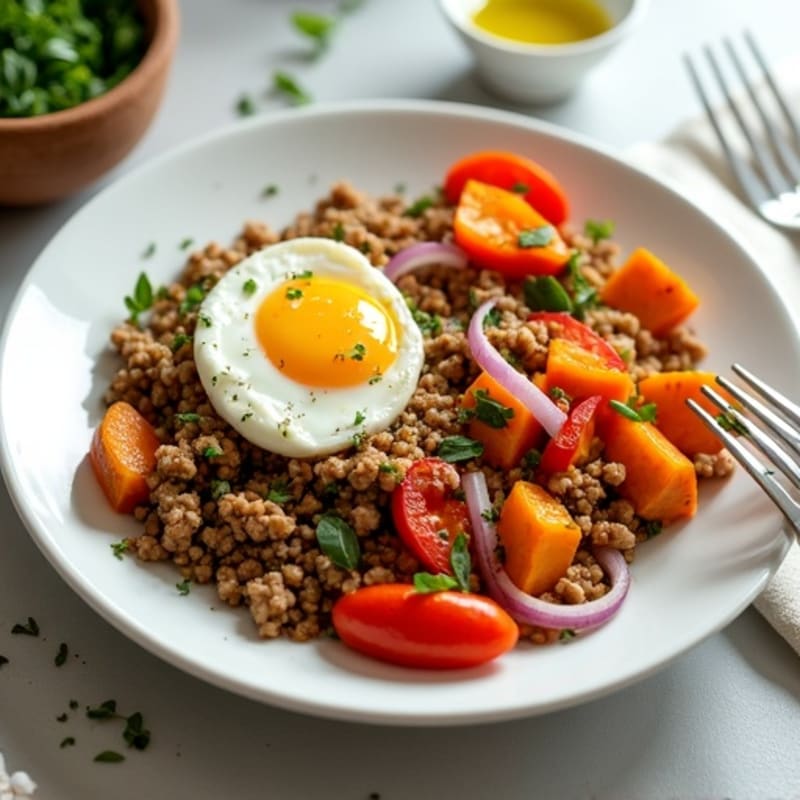 Herb-Seasoned Ground Turkey Skillet with Sweet Potatoes