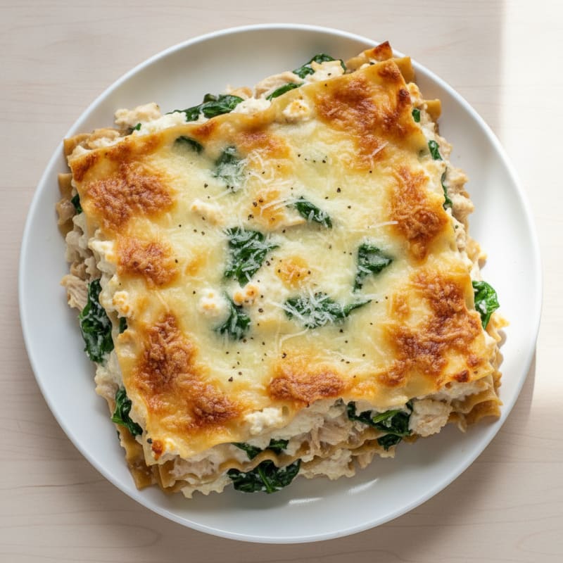 White Chicken Spinach Lasagna