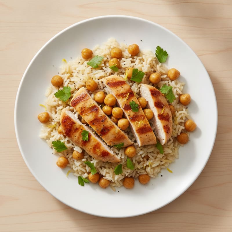 Lemon Herb Chicken and Chickpea Rice