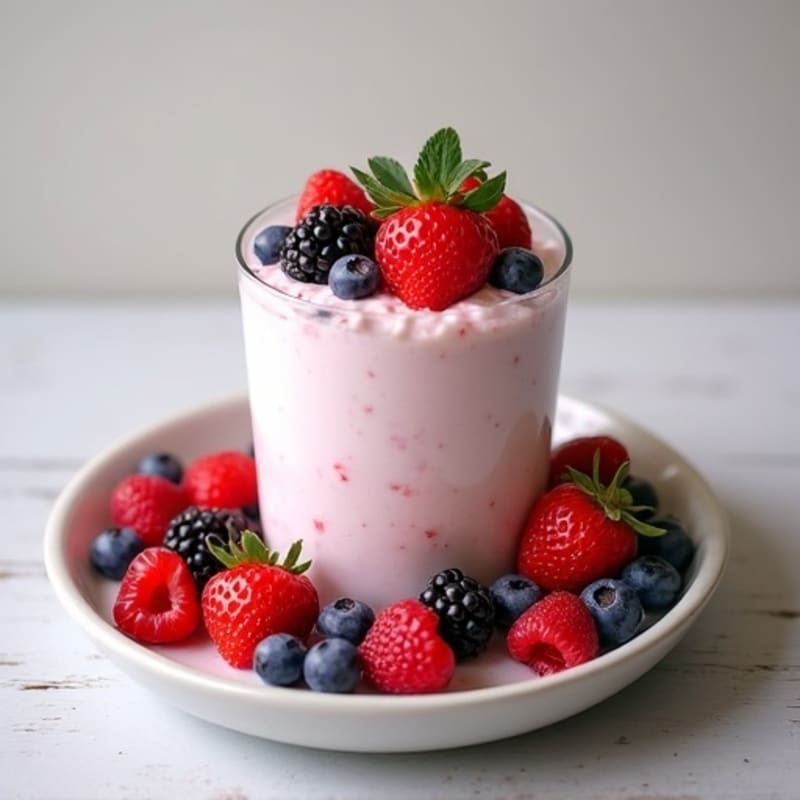 Silky Greek Yogurt Protein Mousse with Berries
