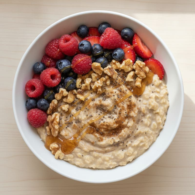 Maple Berry Protein Oatmeal Bowl