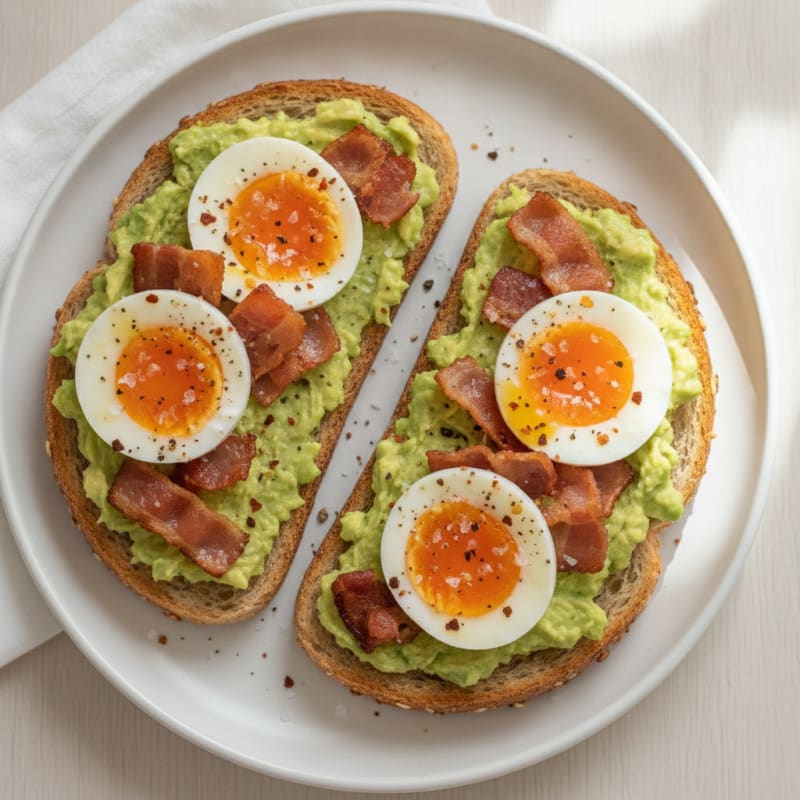 Avocado and Turkey Bacon Egg Toast