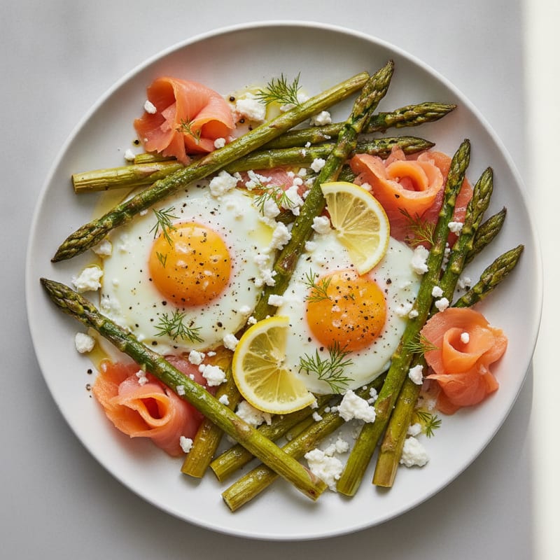 Baked Eggs with Roasted Asparagus