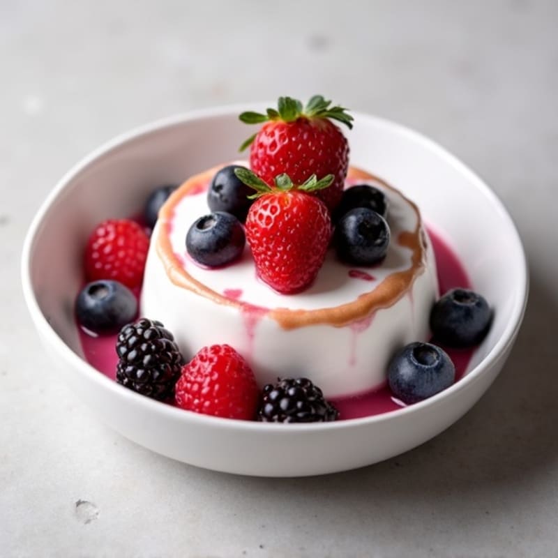 Silky Greek Yogurt Protein Pudding with Mixed Berries